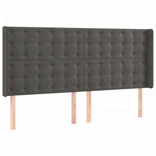 LED uzglavlje tamnosivo 163x16x118/128 cm baršunasto - Tamno siva 163 x 16 x 118/128 cm 1 Cijena