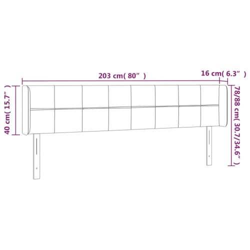 LED uzglavlje plavo 203x16x78/88 cm od tkanine - Plava 203 x 16 x 78/88 cm 1 Cijena