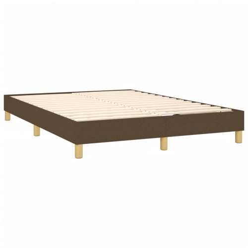 Krevet box spring s madracem LED tamnosmeđi 140x200 cm tkanina - Tamno smeđa 140 x 200 cm Gladak dizajn Cijena