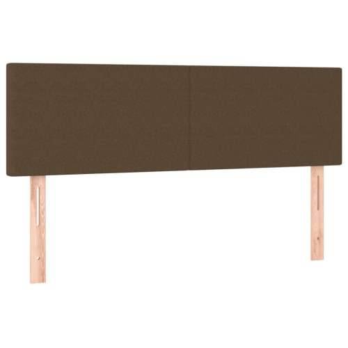 Krevet box spring s madracem LED tamnosmeđi 140x200 cm tkanina - Tamno smeđa 140 x 200 cm Gladak dizajn Cijena