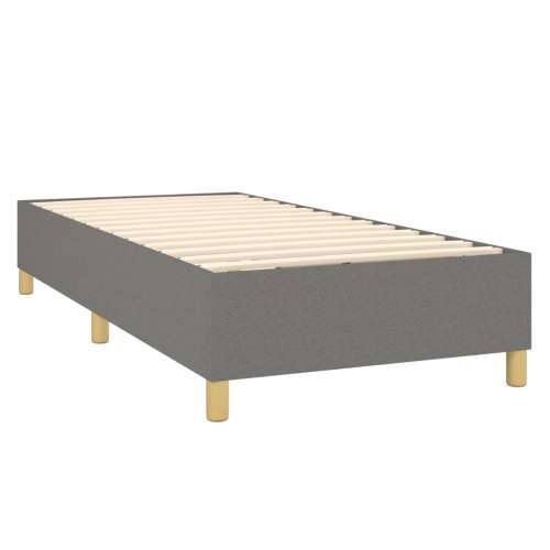 Krevet box spring s madracem LED tamnosivi 80 x 200 cm tkanina - Tamno siva 80 x 200 cm Okomite pruge Cijena