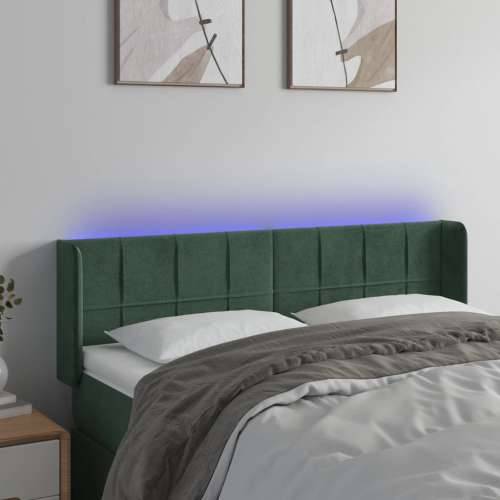LED uzglavlje tamnozeleno 147x16x78/88 cm baršunasto - Tamnozelena 147 x 16 x 78/88 cm 1 Cijena