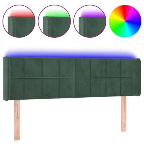 LED uzglavlje tamnozeleno 147x16x78/88 cm baršunasto - Tamnozelena 147 x 16 x 78/88 cm 1 Cijena