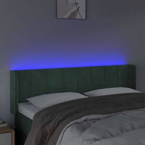 LED uzglavlje tamnozeleno 147x16x78/88 cm baršunasto - Tamnozelena 147 x 16 x 78/88 cm 1 Cijena