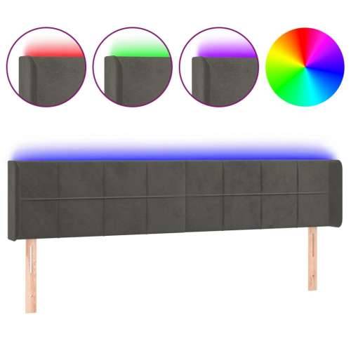 LED uzglavlje tamnosivo 163x16x78/88 cm baršunasto - Tamno siva 163 x 16 x 78/88 cm 1 Cijena