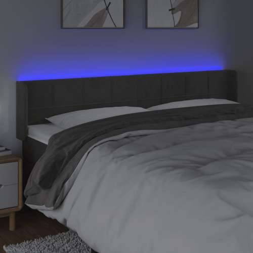 LED uzglavlje tamnosivo 163x16x78/88 cm baršunasto - Tamno siva 163 x 16 x 78/88 cm 1 Cijena