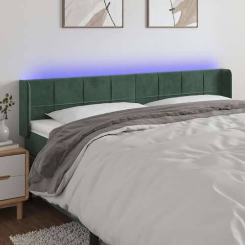 LED uzglavlje tamnozeleno 163x16x78/88 cm baršunasto - Tamnozelena 163 x 16 x 78/88 cm 1 Cijena