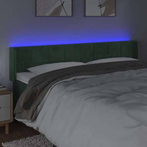 LED uzglavlje tamnozeleno 163x16x78/88 cm baršunasto - Tamnozelena 163 x 16 x 78/88 cm 1 Cijena