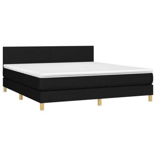 Krevet box spring s madracem LED crni 180x200 cm od tkanine - Crna 180 x 200 cm Gladak dizajn Cijena