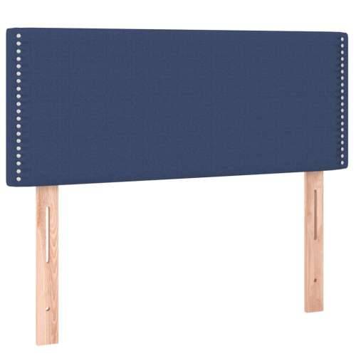 Krevet box spring s madracem LED plavi 120 x 200 cm od tkanine - Plava 120 x 200 cm Obično s čavlima Cijena