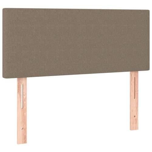 Krevet box spring s madracem LED smeđesivi 90x200 cm tkanina - Sivo-smeđa 90 x 200 cm Gladak dizajn Cijena