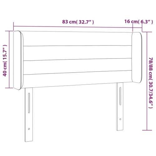 LED uzglavlje tamnosivo 83x16x78/88 cm baršunasto - Tamno siva 83 x 16 x 78/88 cm 1 Cijena