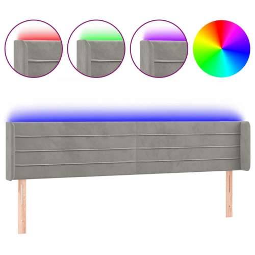 LED uzglavlje svjetlosivo 163x16x78/88 cm baršunasto - Svjetlosiva 163 x 16 x 78/88 cm 1 Cijena
