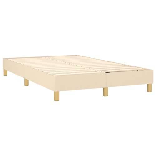 Krevet box spring s madracem LED krem 120 x 200 cm od tkanine - Krema 120 x 200 cm Obično s čavlima Cijena