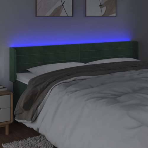 LED uzglavlje tamnozeleno 163x16x78/88 cm baršunasto - Tamnozelena 163 x 16 x 78/88 cm 1 Cijena