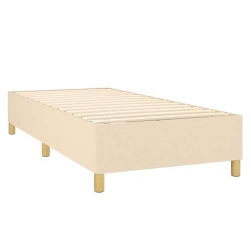 Krevet box spring s madracem LED krem 90x200 cm od tkanine - Krema 90 x 200 cm gumbi Cijena