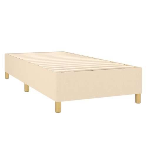 Krevet box spring s madracem LED krem 90x200 cm od tkanine Cijena