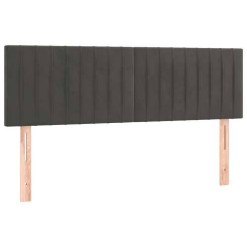 Krevet s oprugama i madracem tamnosivi 140x200 cm baršunasti - Tamno siva 140 x 200 cm Okomite pruge Cijena