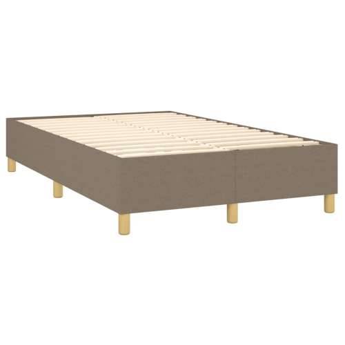 Krevet box spring s madracem LED smeđesivi 120 x 200 cm tkanina - Sivo-smeđa 120 x 200 cm Okomite pruge Cijena