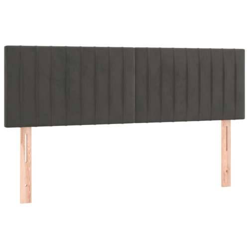 Krevet s oprugama i madracem tamnosivi 140x200 cm baršunasti - Tamno siva 140 x 200 cm Okomite pruge Cijena