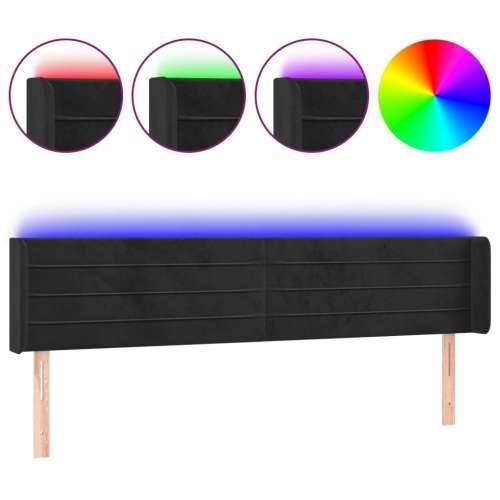 LED uzglavlje crno 203x16x78/88 cm baršunasto - Crna 203 x 16 x 78/88 cm 1 Cijena