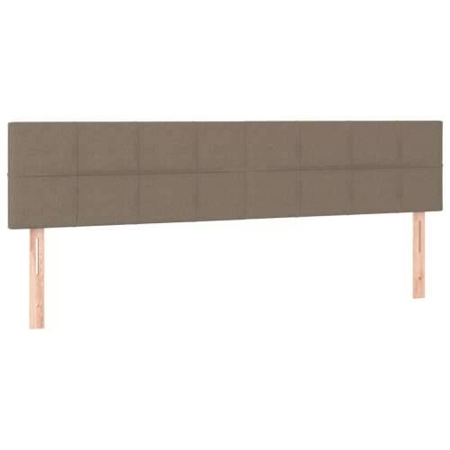 Krevet box spring s madracem LED smeđesivi 160x200 cm tkanina - Sivo-smeđa 160 x 200 cm Blok s kvadratima Cijena