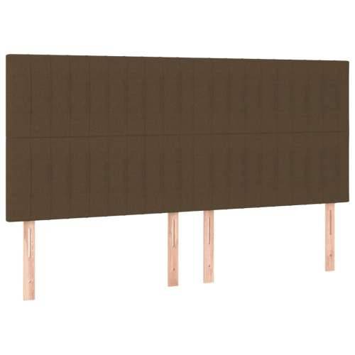 Krevet box spring s madracem LED tamnosmeđi 200x200 cm tkanina - Tamno smeđa 200 x 200 cm Okomite pruge Cijena