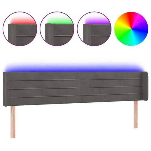 LED uzglavlje tamnosivo 203x16x78/88 cm baršunasto - Tamno siva 203 x 16 x 78/88 cm 1 Cijena