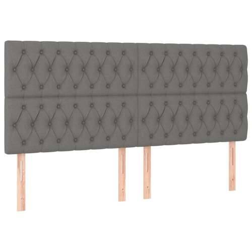 Krevet box spring s madracem LED tamnosivi 180x200 cm tkanina - Tamno siva 180 x 200 cm Dizajn s gumbima Cijena
