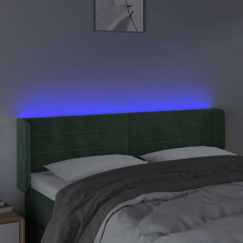 LED uzglavlje tamnozeleno 147x16x78/88 cm baršunasto - Tamnozelena 147 x 16 x 78/88 cm 1 Cijena