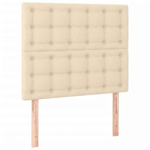 Krevet box spring s madracem LED krem 100x200 cm od tkanine - Krema 100 x 200 cm gumbi Cijena