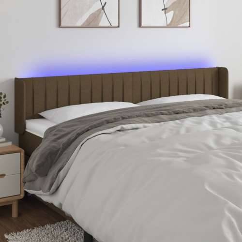 LED Uzglavlje tamnosmeđe 163x16x78/88 cm od tkanine - Tamno smeđa 163 x 16 x 78/88 cm 1 Cijena