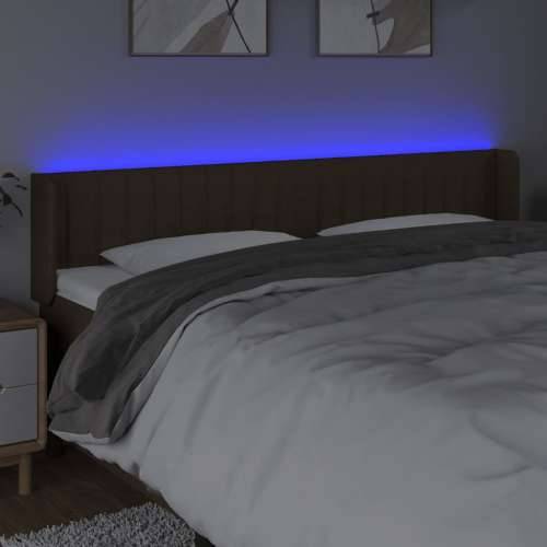 LED Uzglavlje tamnosmeđe 163x16x78/88 cm od tkanine - Tamno smeđa 163 x 16 x 78/88 cm 1 Cijena