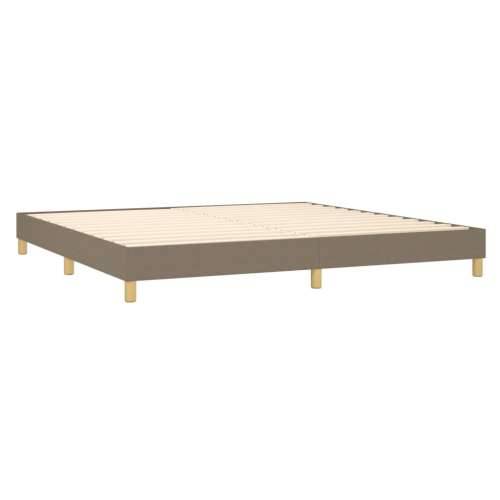 Krevet box spring s madracem LED smeđesivi 200x200 cm tkanina - Sivo-smeđa 200 x 200 cm Obično s čavlima Cijena