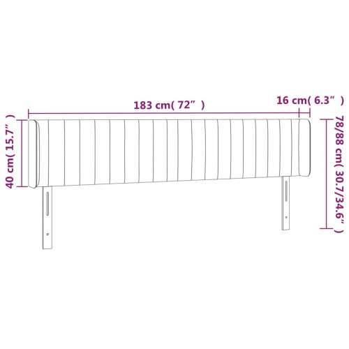 LED uzglavlje plavo 183x16x78/88 cm od tkanine - Plava 183 x 16 x 78/88 cm 1 Cijena