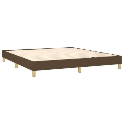 Krevet box spring s madracem LED tamnosmeđi 180x200 cm tkanina - Tamno smeđa 180 x 200 cm Blok s kvadratima Cijena