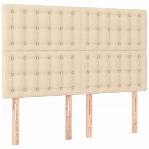 Krevet box spring s madracem LED krem 140x200 cm od tkanine - Krema 140 x 200 cm gumbi Cijena