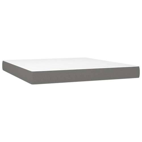 Krevet box spring s madracem LED tamnosivi 160x200 cm tkanina - Tamno siva 160 x 200 cm gumbi Cijena