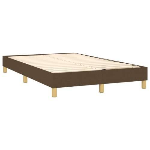 Krevet box spring s madracem LED tamnosmeđi 120x200 cm tkanina - Tamno smeđa 120 x 200 cm Blok s kvadratima Cijena