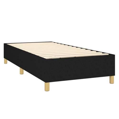 Krevet box spring s madracem LED crni 100x200 cm od tkanine Cijena