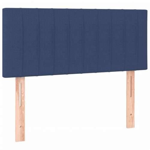 Krevet box spring s madracem LED plavi 90x200 cm od tkanine - Plava 90 x 200 cm Okomite pruge Cijena