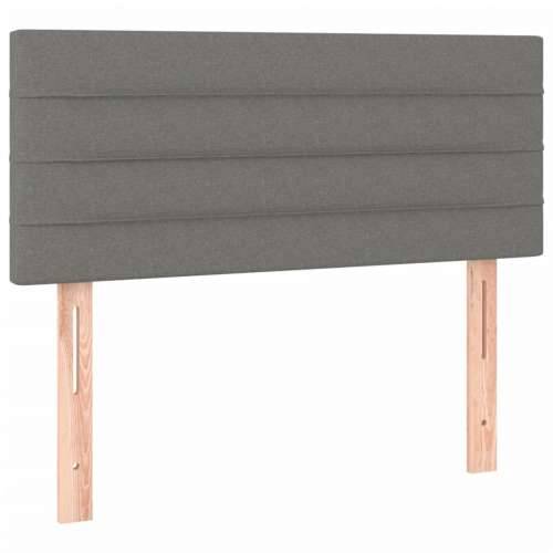 Krevet box spring s madracem LED tamnosivi 90x190 cm tkanina - Tamno siva 90 x 190 cm vodoravne pruge Cijena
