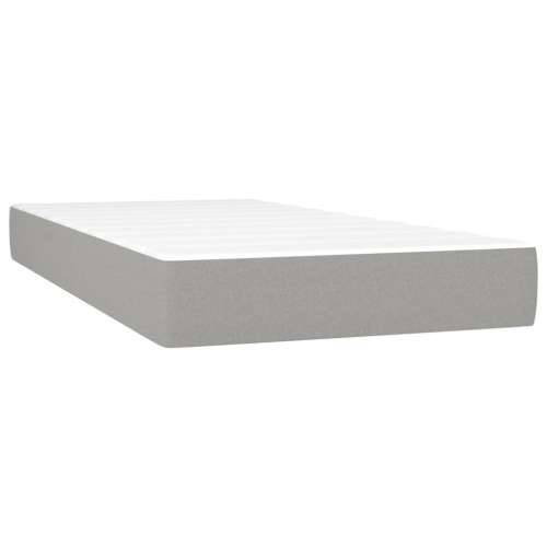 Krevet box spring s madracem LED svjetlosivi 200x200 cm tkanina Cijena