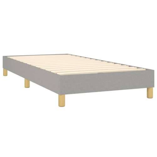 Krevet box spring s madracem LED svjetlosivi 100x200 cm tkanina - Svjetlosiva 100 x 200 cm vodoravne pruge Cijena