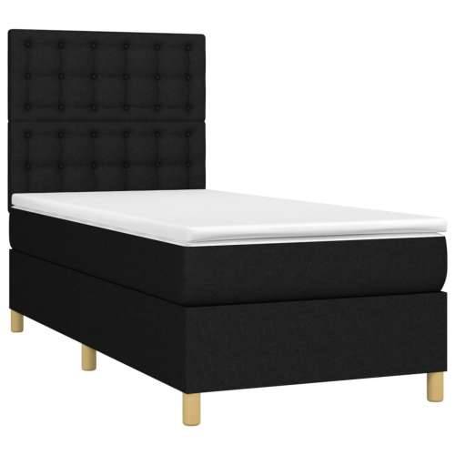 Krevet box spring s madracem LED crni 80 x 200 cm od tkanine - Crna 80 x 200 cm gumbi Cijena