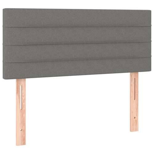 Krevet box spring s madracem LED tamnosivi 100x200 cm tkanina - Tamno siva 100 x 200 cm vodoravne pruge Cijena
