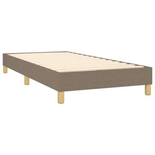 Krevet box spring s madracem LED smeđesivi 90x200 cm tkanina - Sivo-smeđa 90 x 200 cm Okomite pruge Cijena