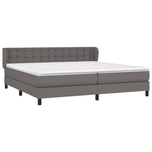 Krevet s oprugama i madracem sivi 200x200 cm od umjetne kože - Siva 200 x 200 cm gumbi Cijena