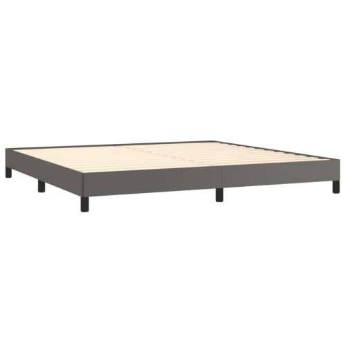 Krevet s oprugama i madracem sivi 200x200 cm od umjetne kože - Siva 200 x 200 cm gumbi Cijena