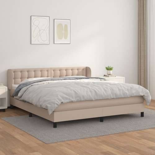 Krevet box spring s madracem cappuccino 180x200 cm umjetna koža - Boja cappuccina 180 x 200 cm gumbi Cijena
